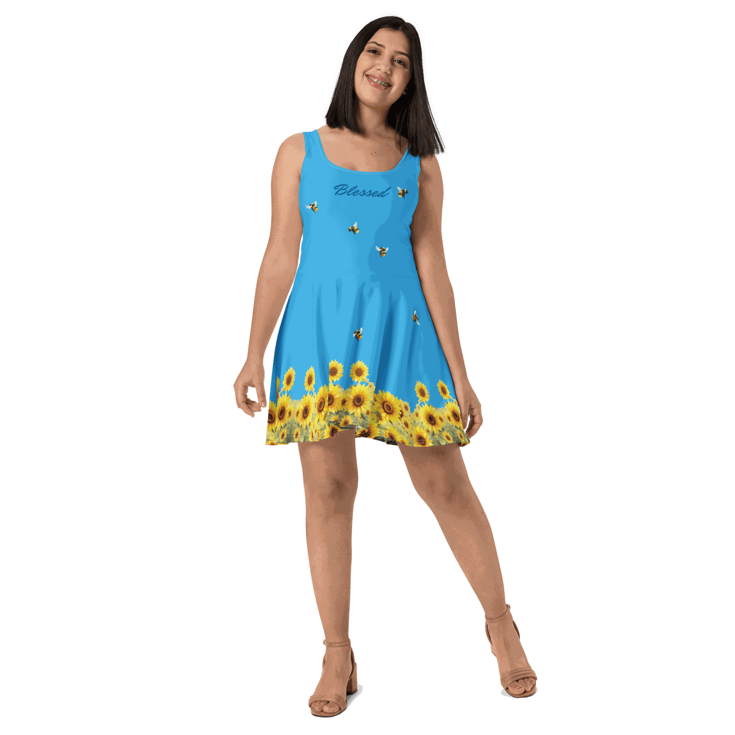 Blessed Bee Skater Dress styled casually for everyday wear