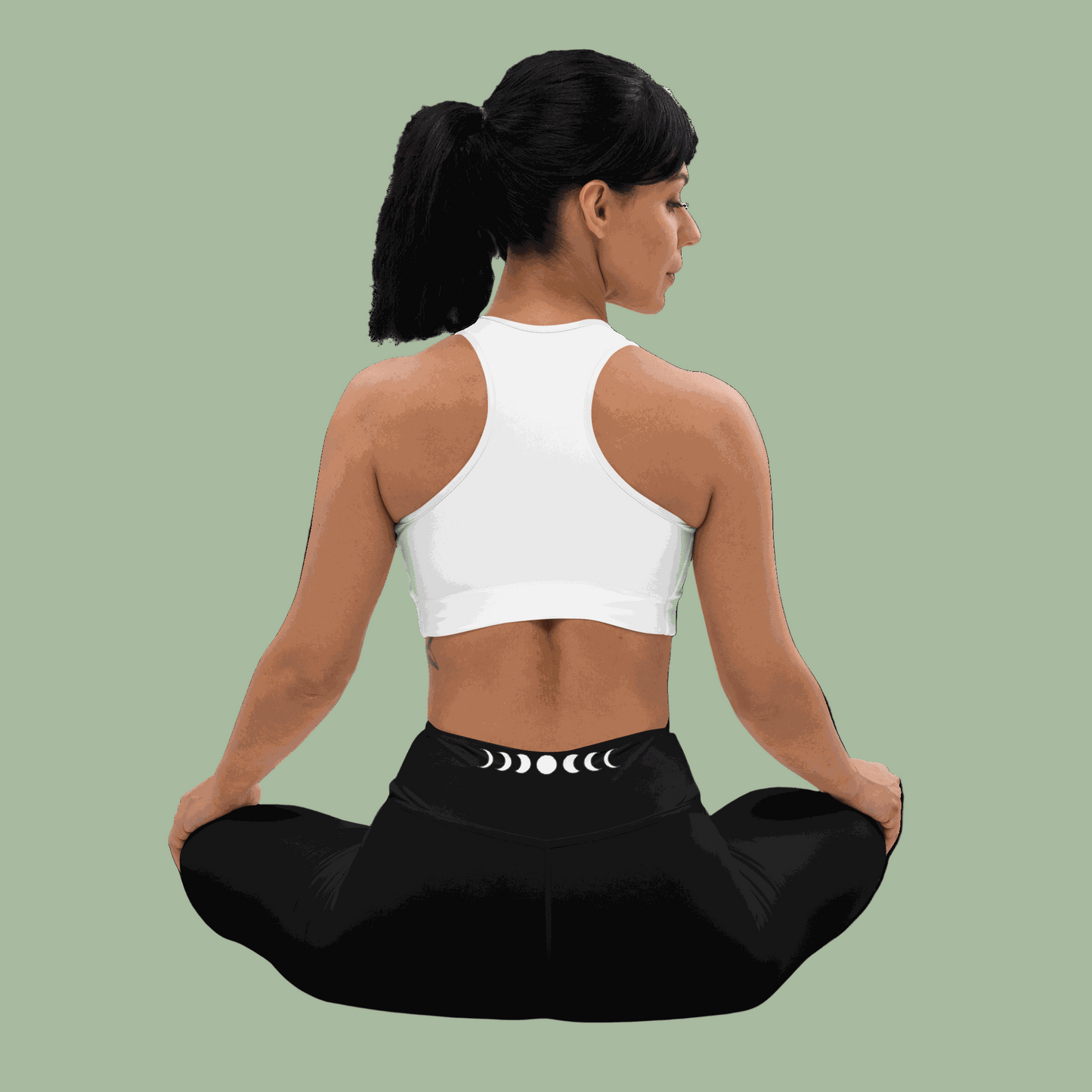 Moon Phase Yoga Pants styled for yoga and meditation