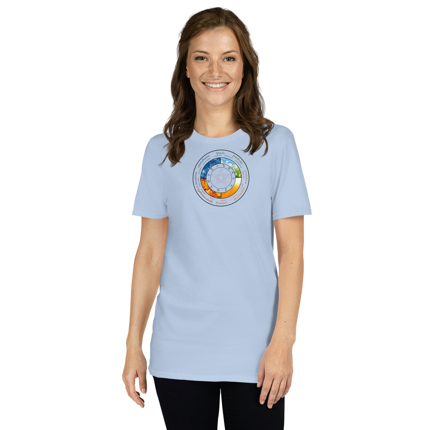 Wheel of the Year Shirt with sabbat wheel design