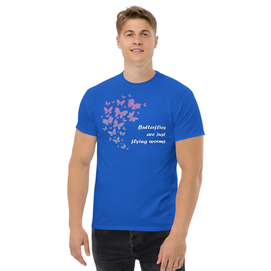 Butterflies Are Just Flying Worms Tee with witty text design
