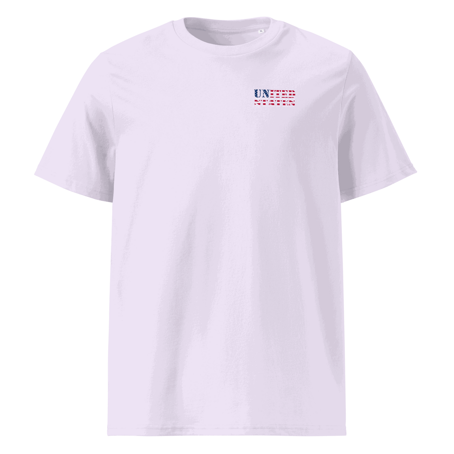 White United States Soccer Shirt with "United States" text styled in American flag design from Cut from Glory collection