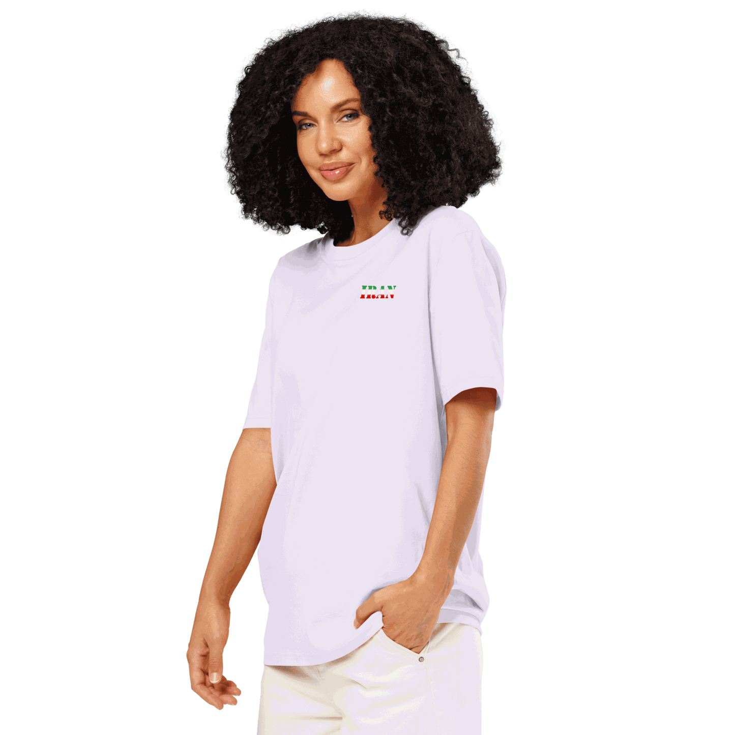 Unisex Iran Football Shirt in soft cotton with bold flag lettering
