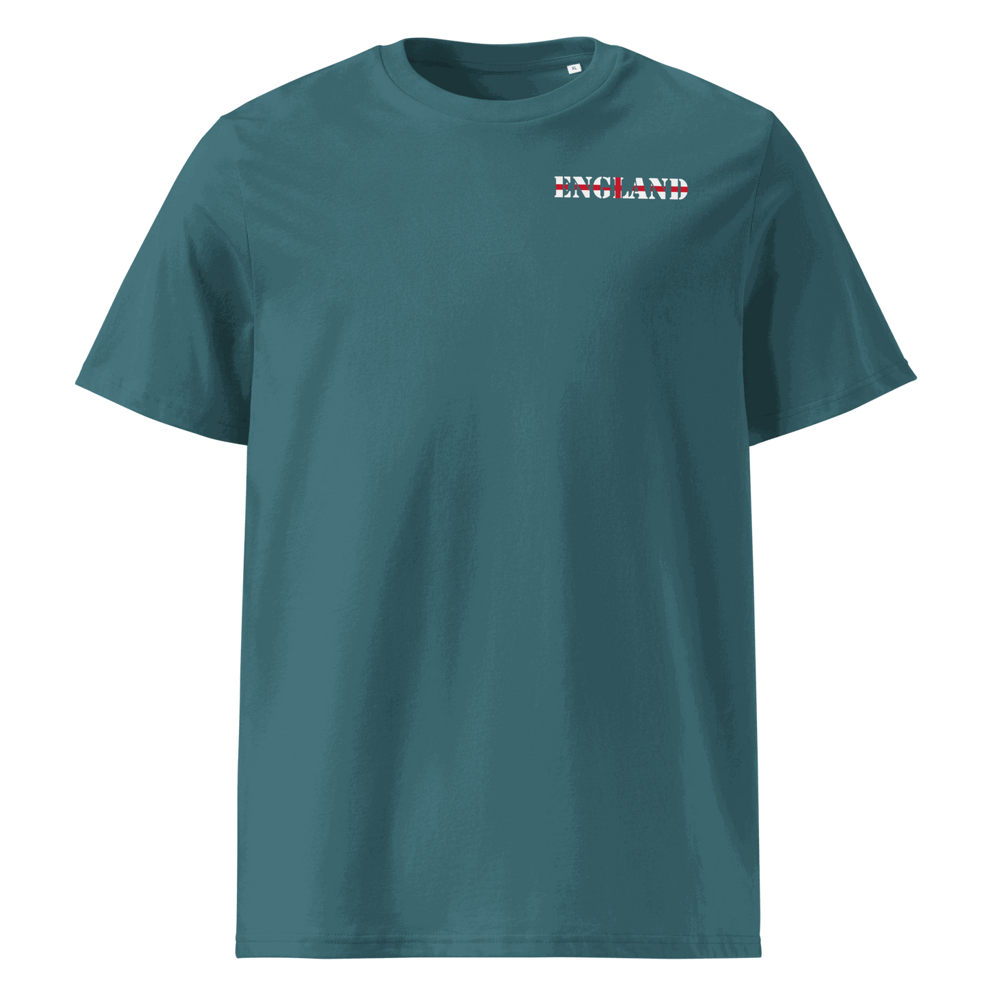 Unisex England Football Shirt in soft cotton with bold flag lettering