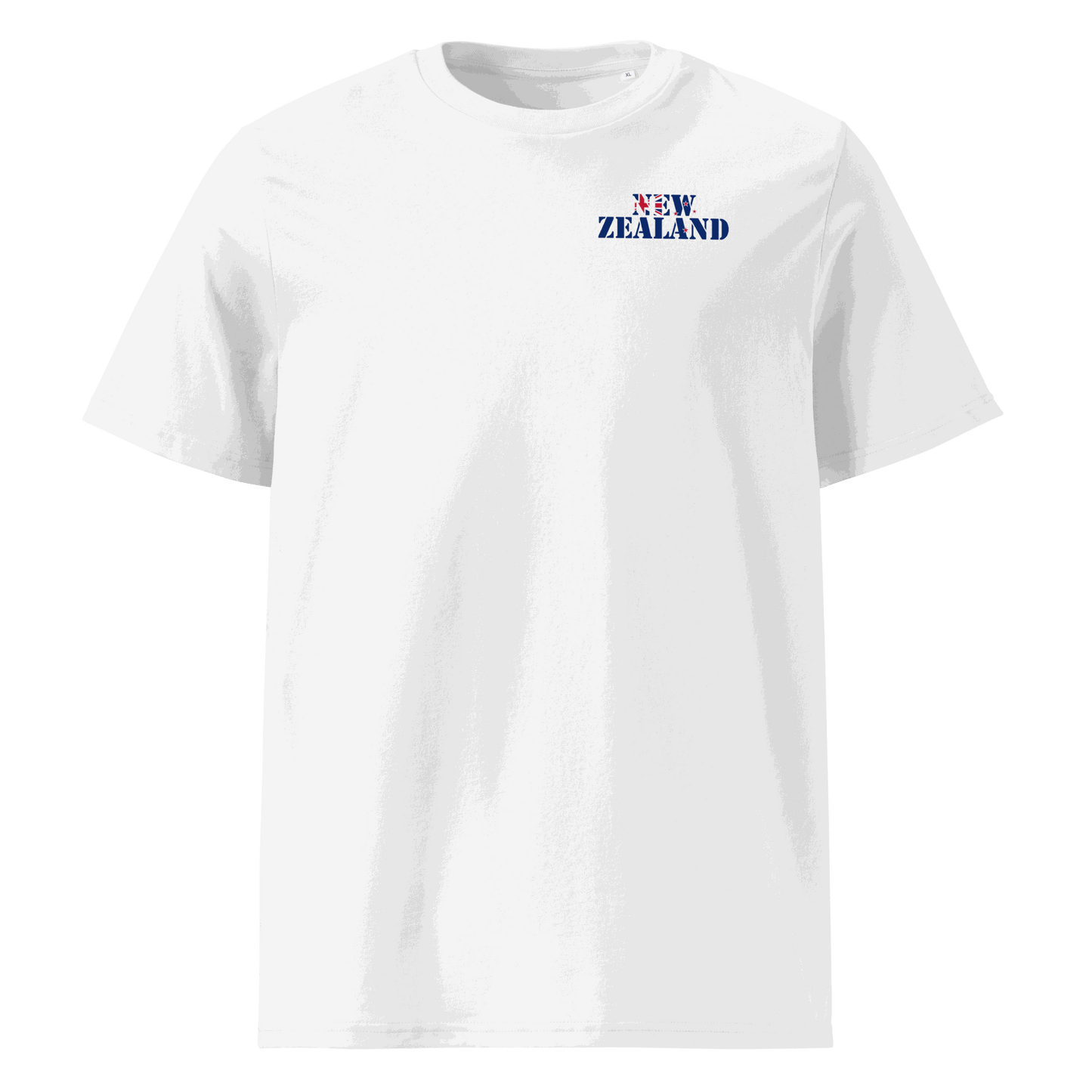 Unisex New Zealand Football Shirt in soft cotton with bold flag lettering