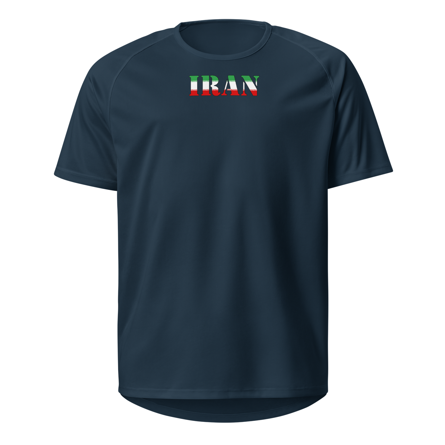 Iran Play for Glory Shirt with bold lettering in flag colours