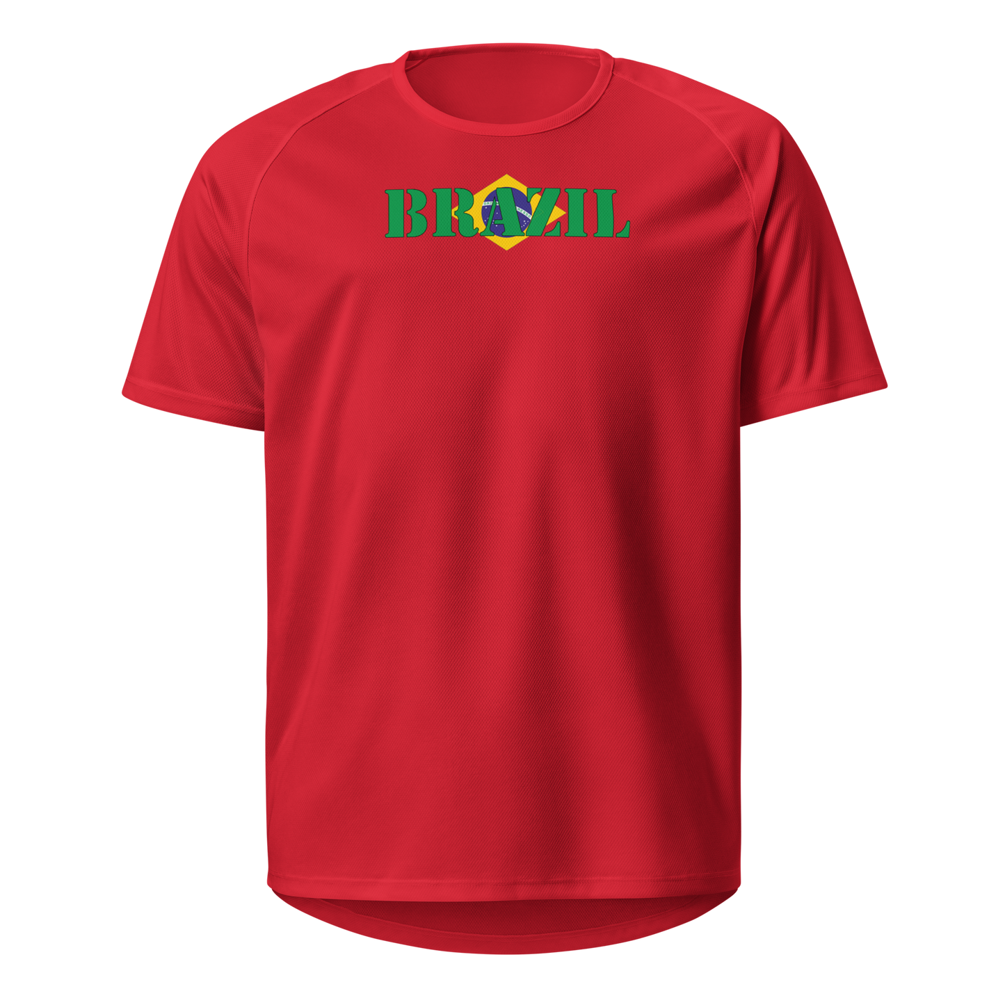 Brazil Play for Glory Shirt with bold lettering in green, yellow, and blue