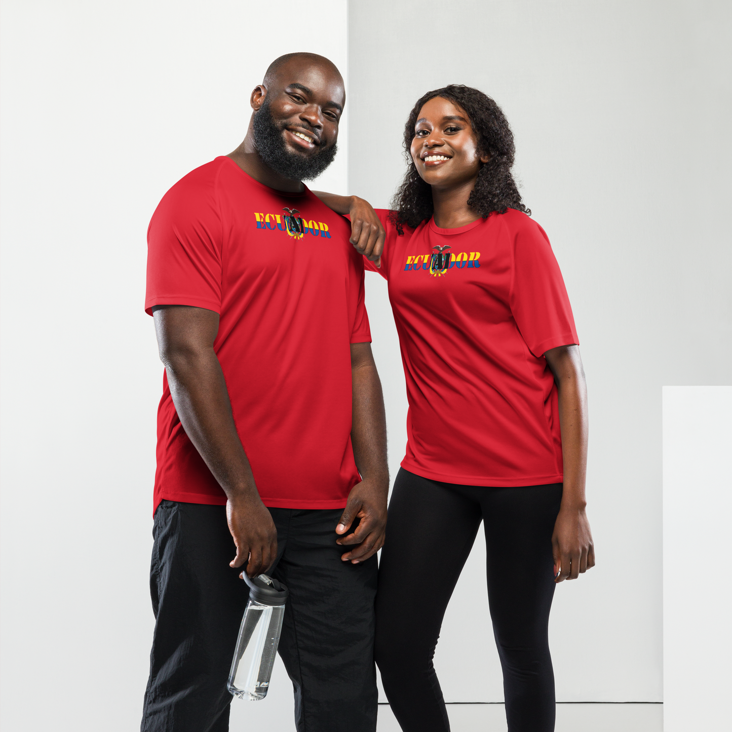 Ecuador Play for Glory Shirt with bold lettering in flag colours