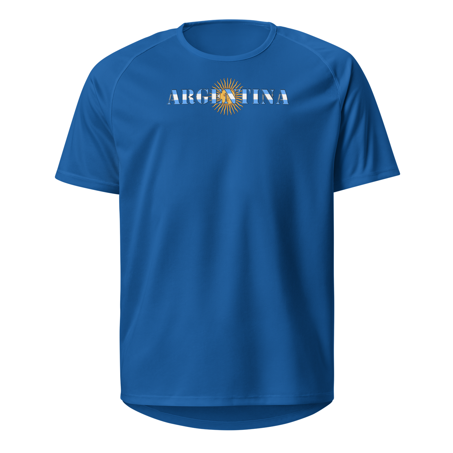 Argentina Play for Glory Shirt with bold lettering in sky blue and white