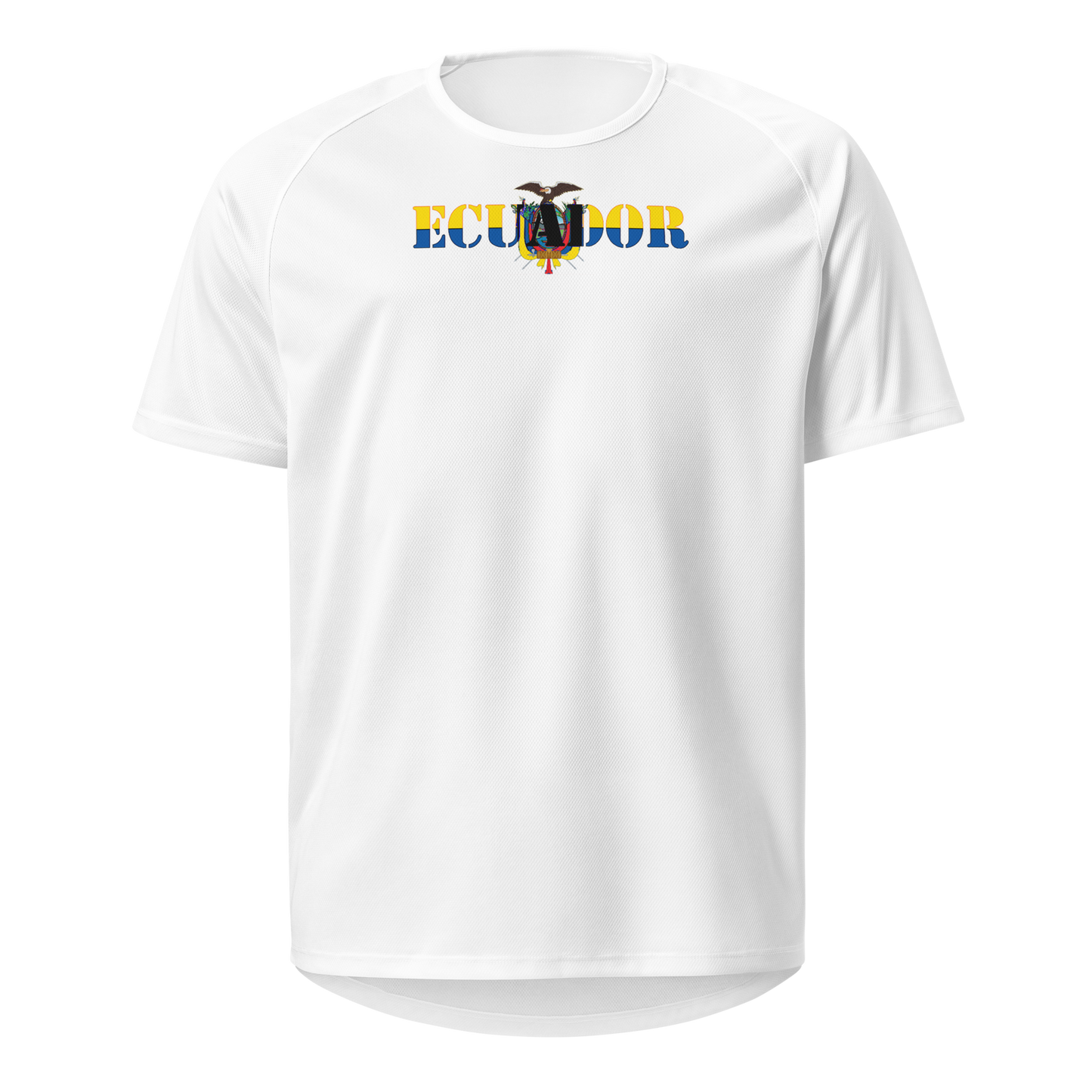 Ecuador Play for Glory Shirt with bold lettering in flag colours