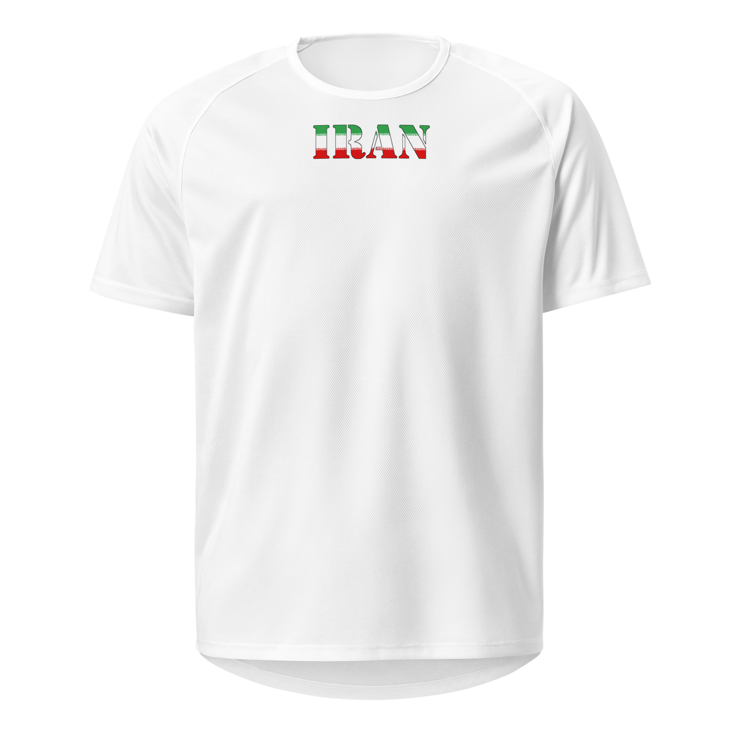 Iran Play for Glory Shirt with bold lettering in flag colours
