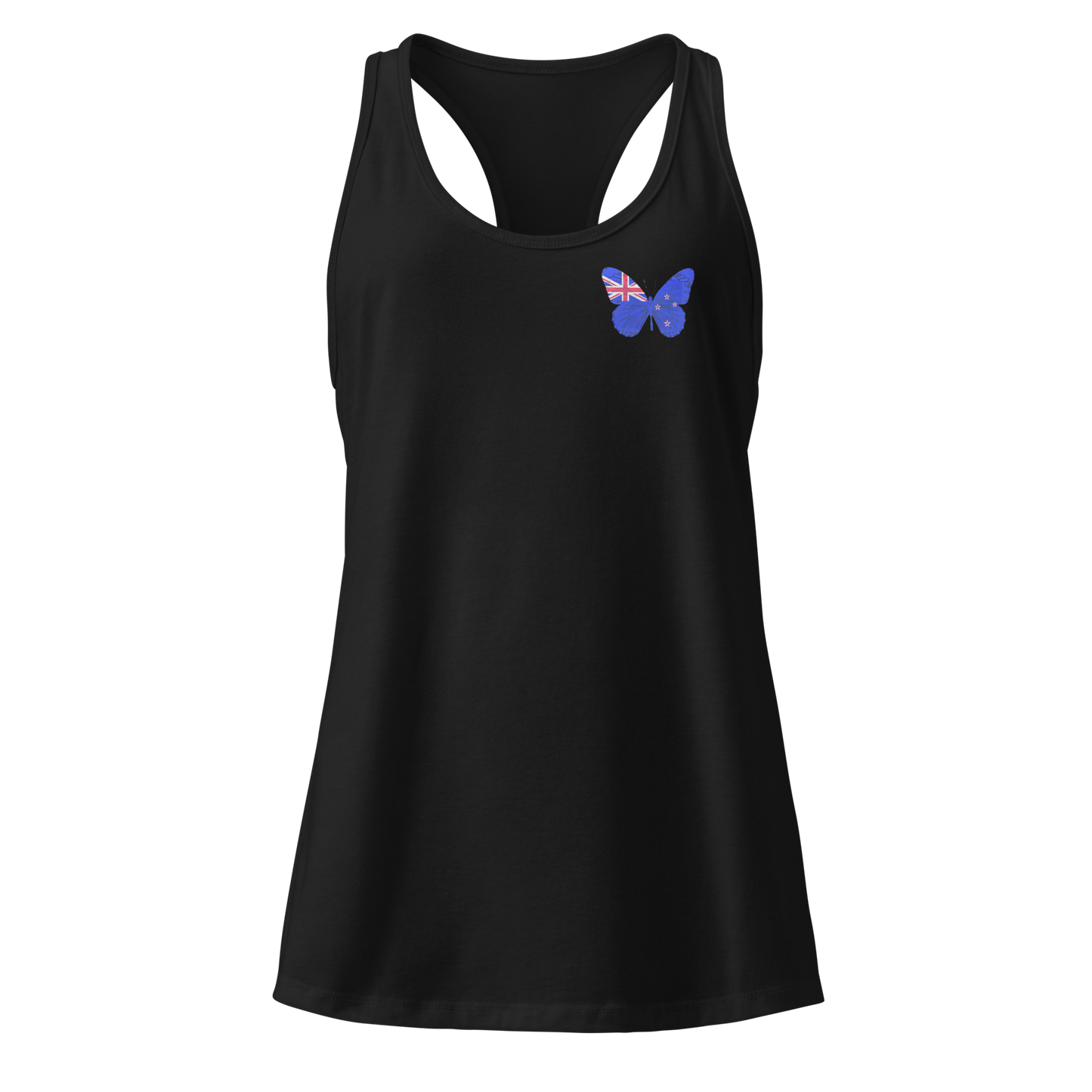 New Zealand Flag Butterfly Tank Top with butterfly in flag design