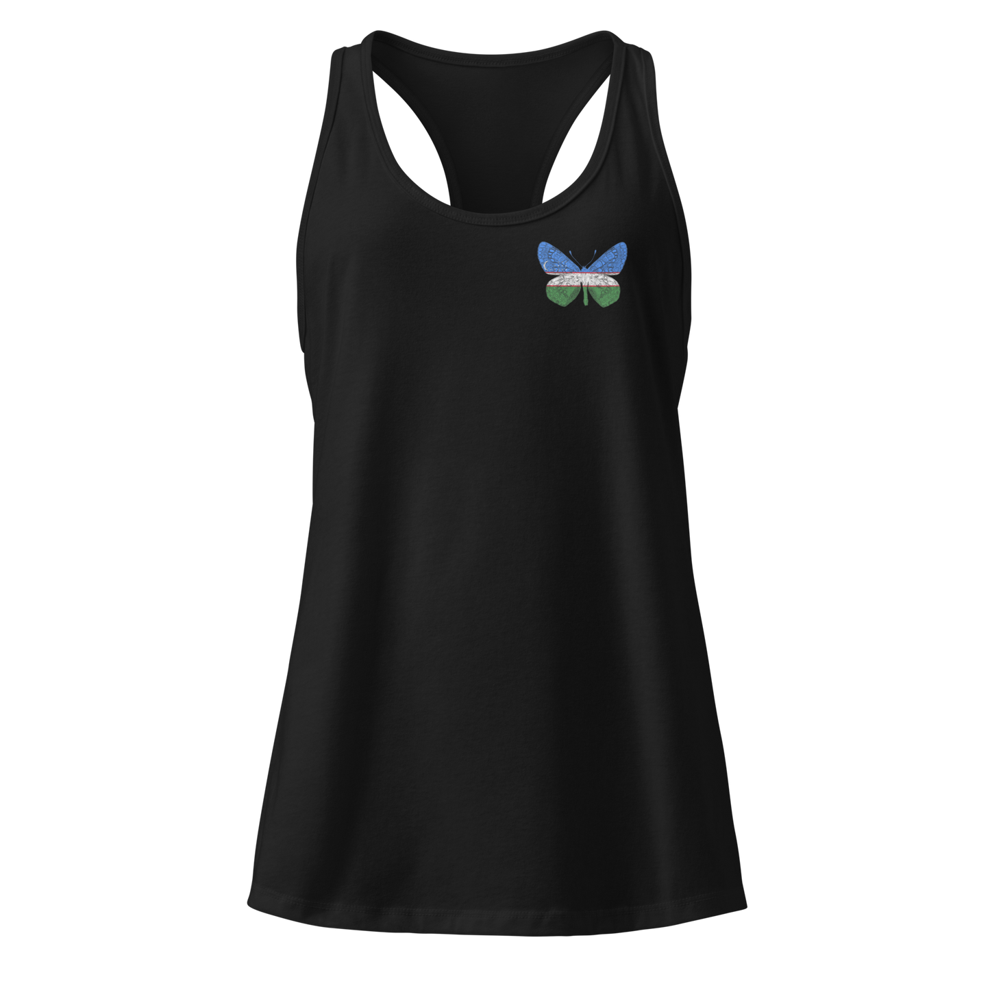 Uzbek Flag Butterfly Tank Top