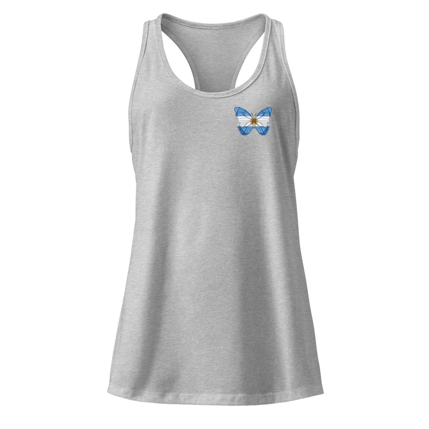 Argentine Flag Butterfly Tank Top with butterfly in Argentine flag design