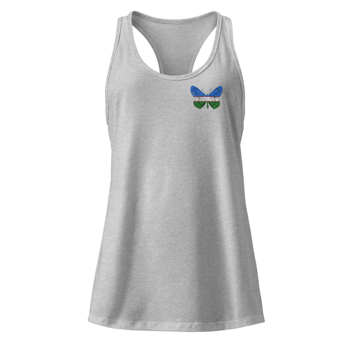 Uzbek Flag Butterfly Tank Top