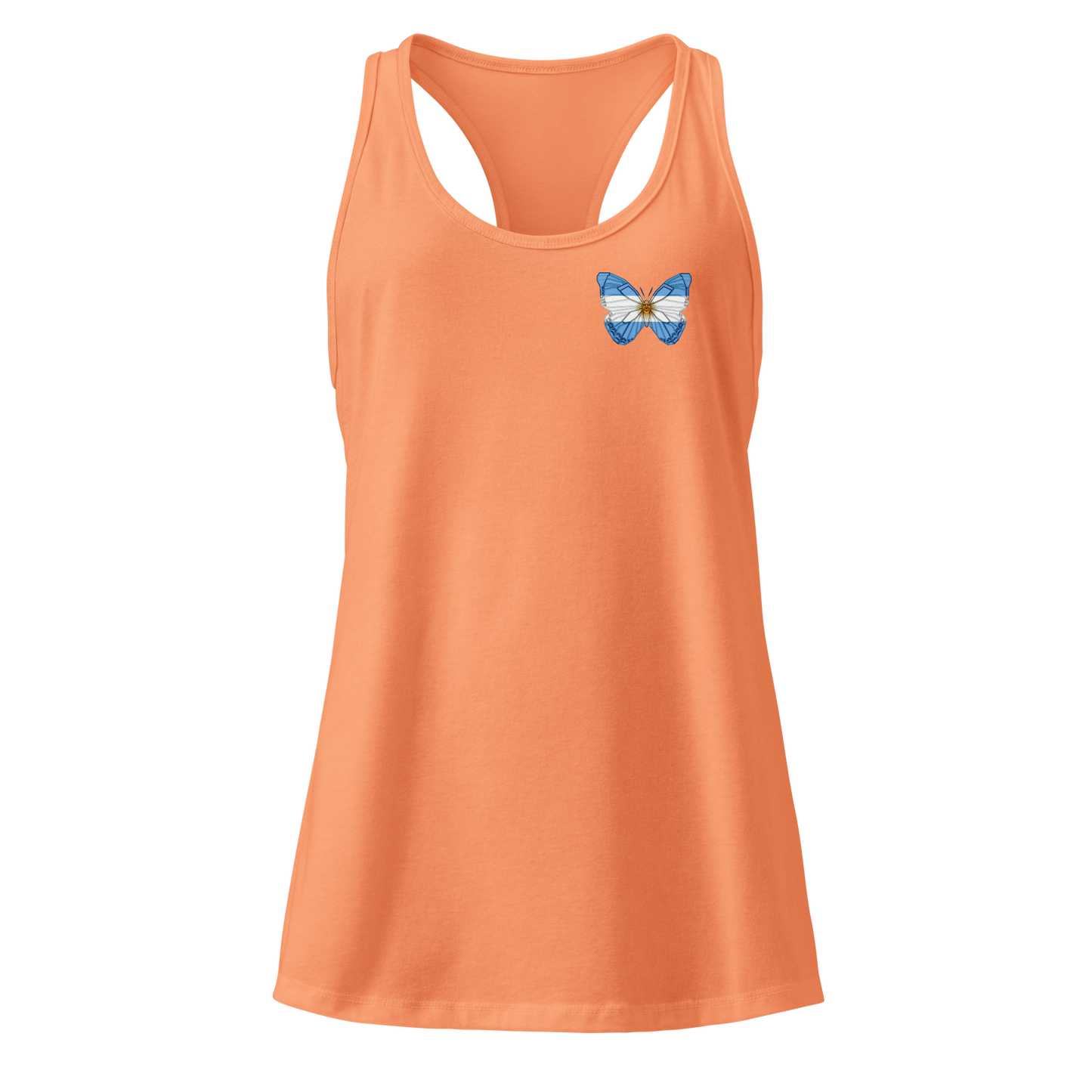Argentine Flag Butterfly Tank Top with butterfly in Argentine flag design