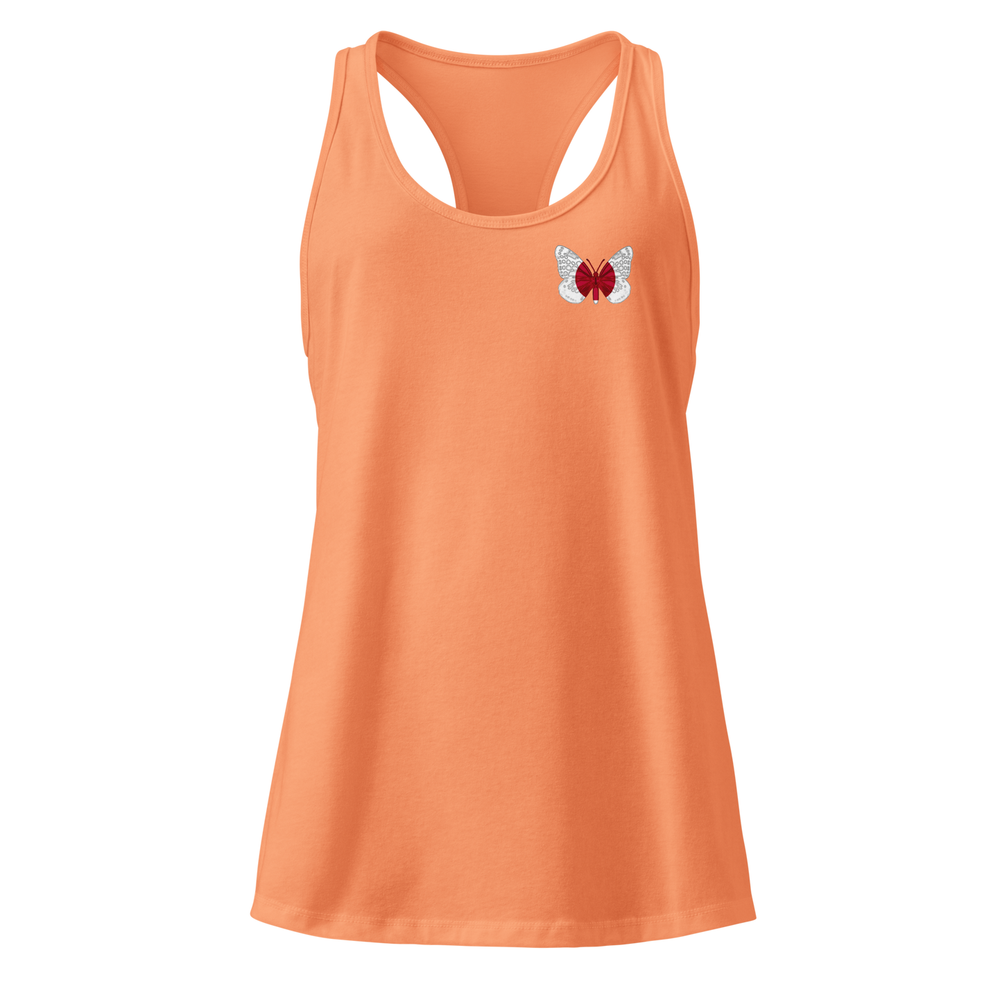 Japanese Flag Butterfly Tank Top with butterfly in red and white