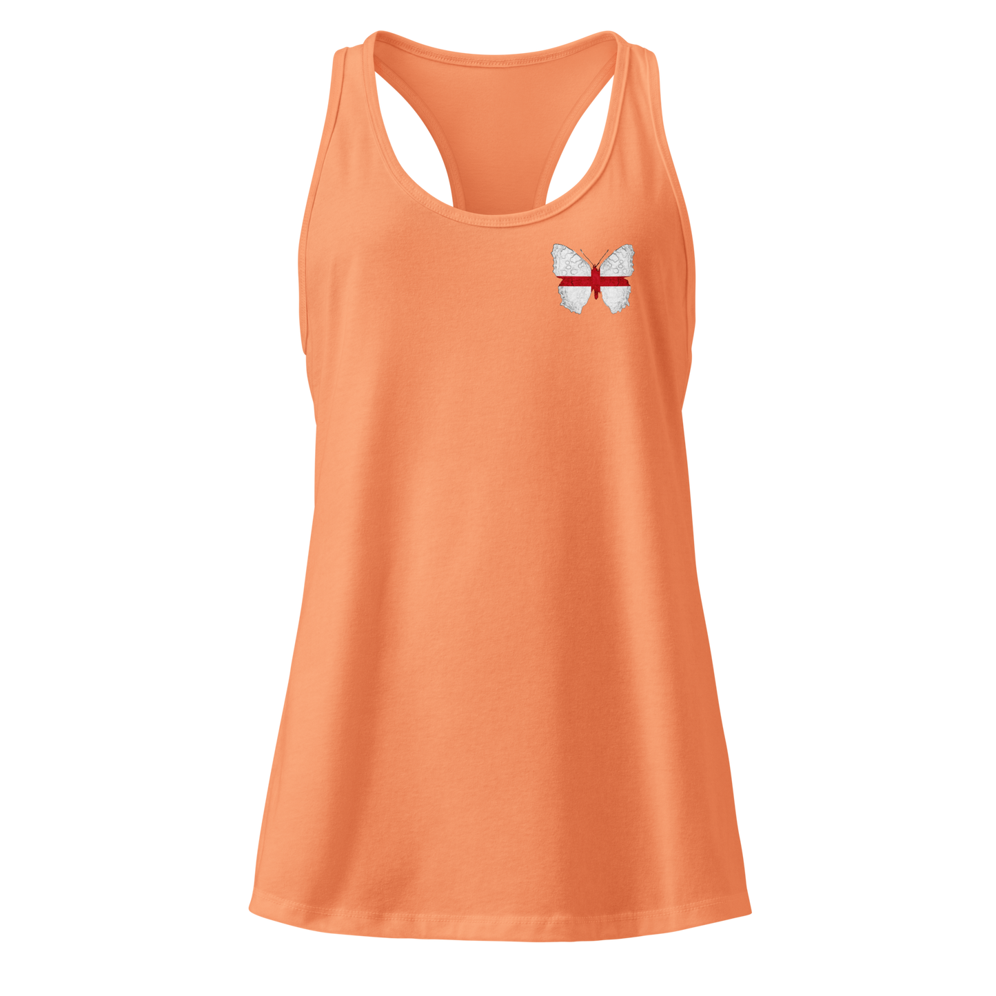 English Flag Butterfly Tank Top with butterfly in St George’s Cross design