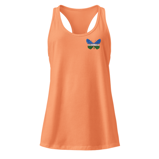 Uzbek Flag Butterfly Tank Top