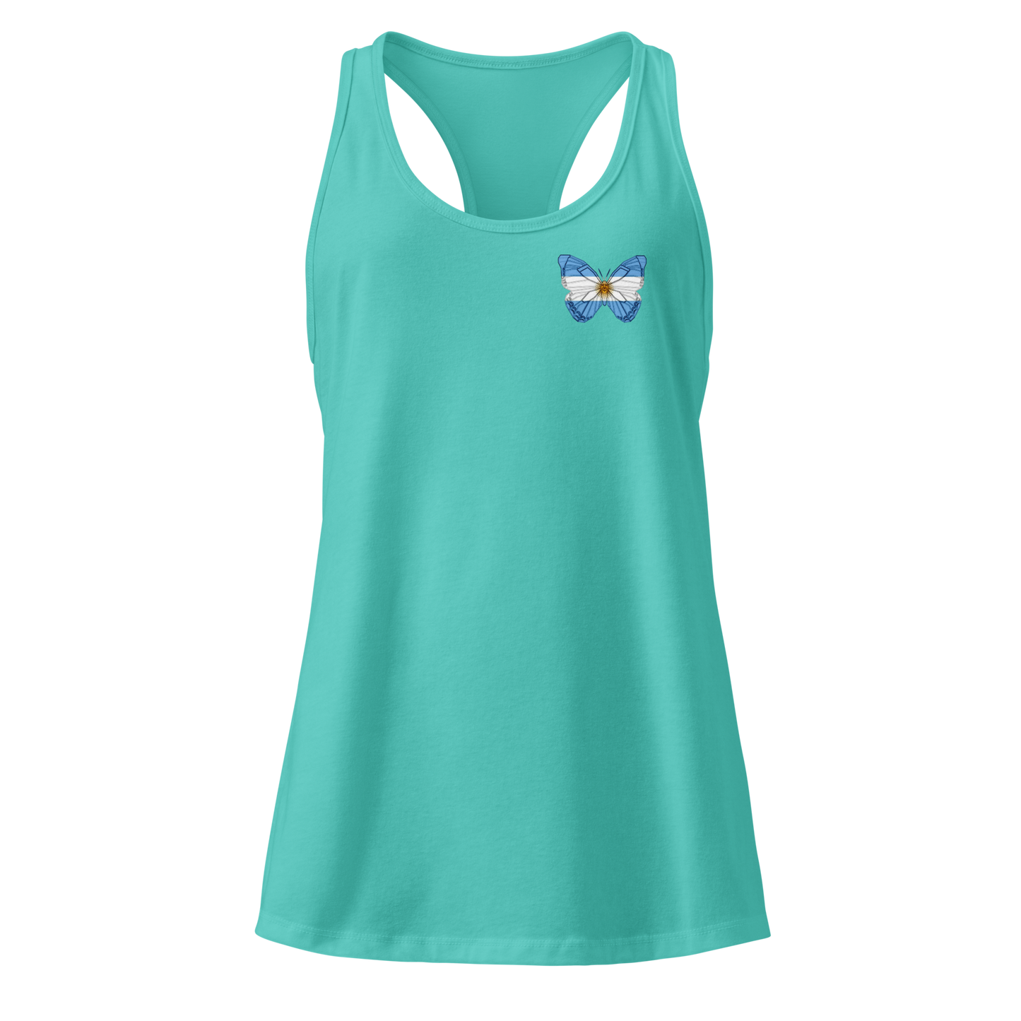 Argentine Flag Butterfly Tank Top with butterfly in Argentine flag design