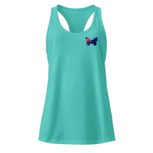 Australian Flag Butterfly Tank Top with butterfly in flag design