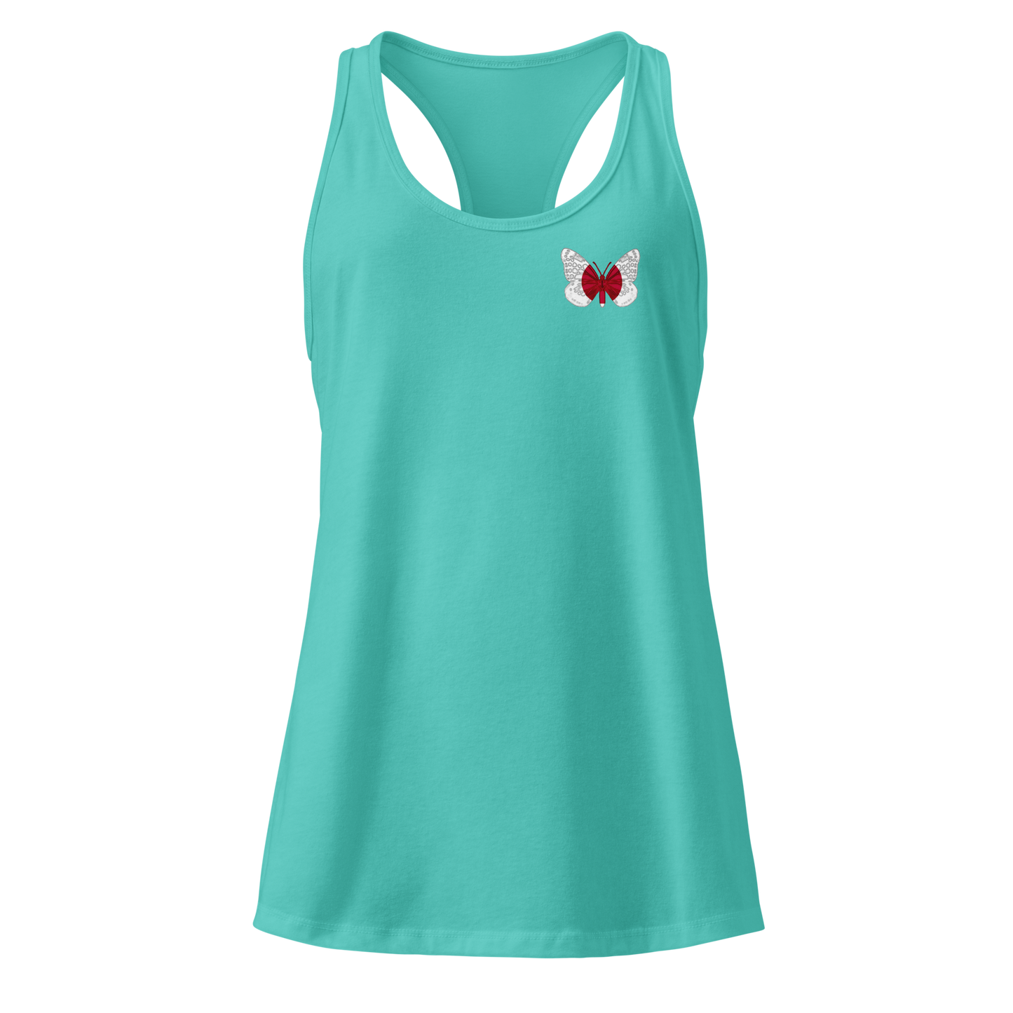 Japanese Flag Butterfly Tank Top with butterfly in red and white