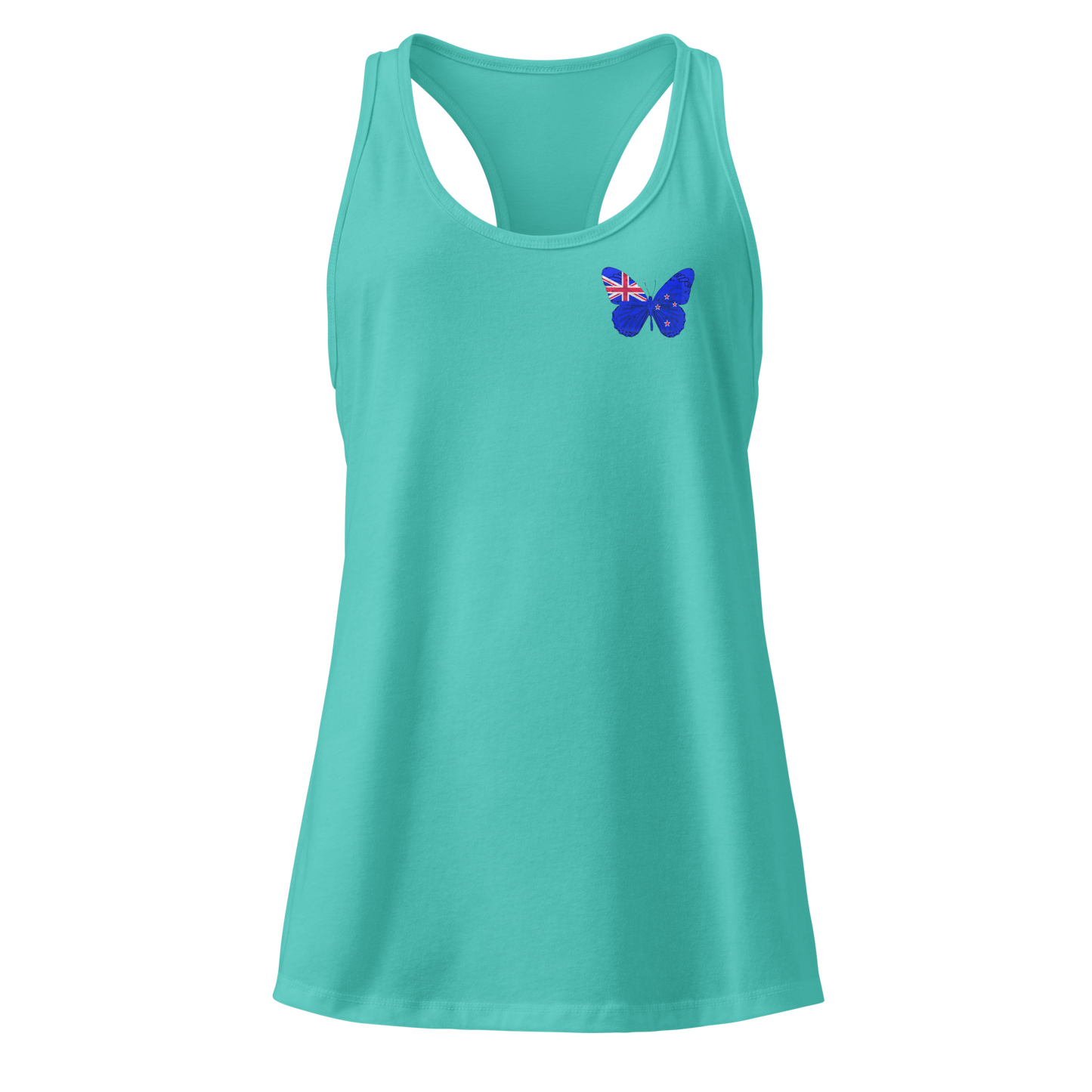 New Zealand Flag Butterfly Tank Top with butterfly in flag design