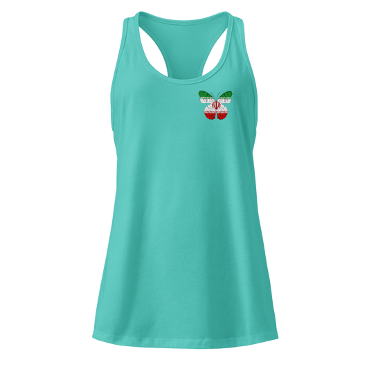 Iranian Flag Butterfly Tank Top with butterfly in Iranian flag colours