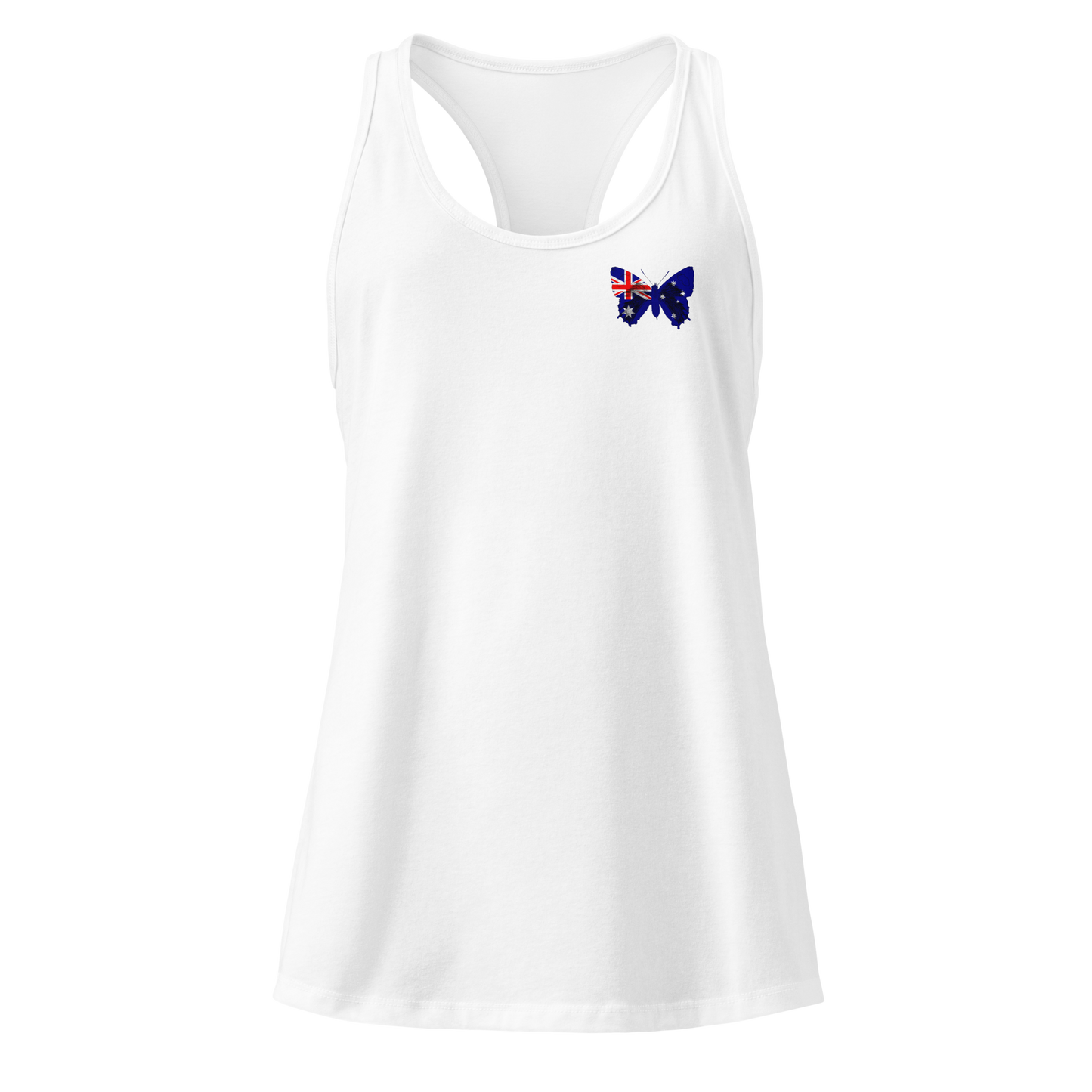 Australian Flag Butterfly Tank Top with butterfly in flag design