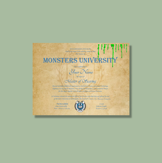 Monsters University Diploma