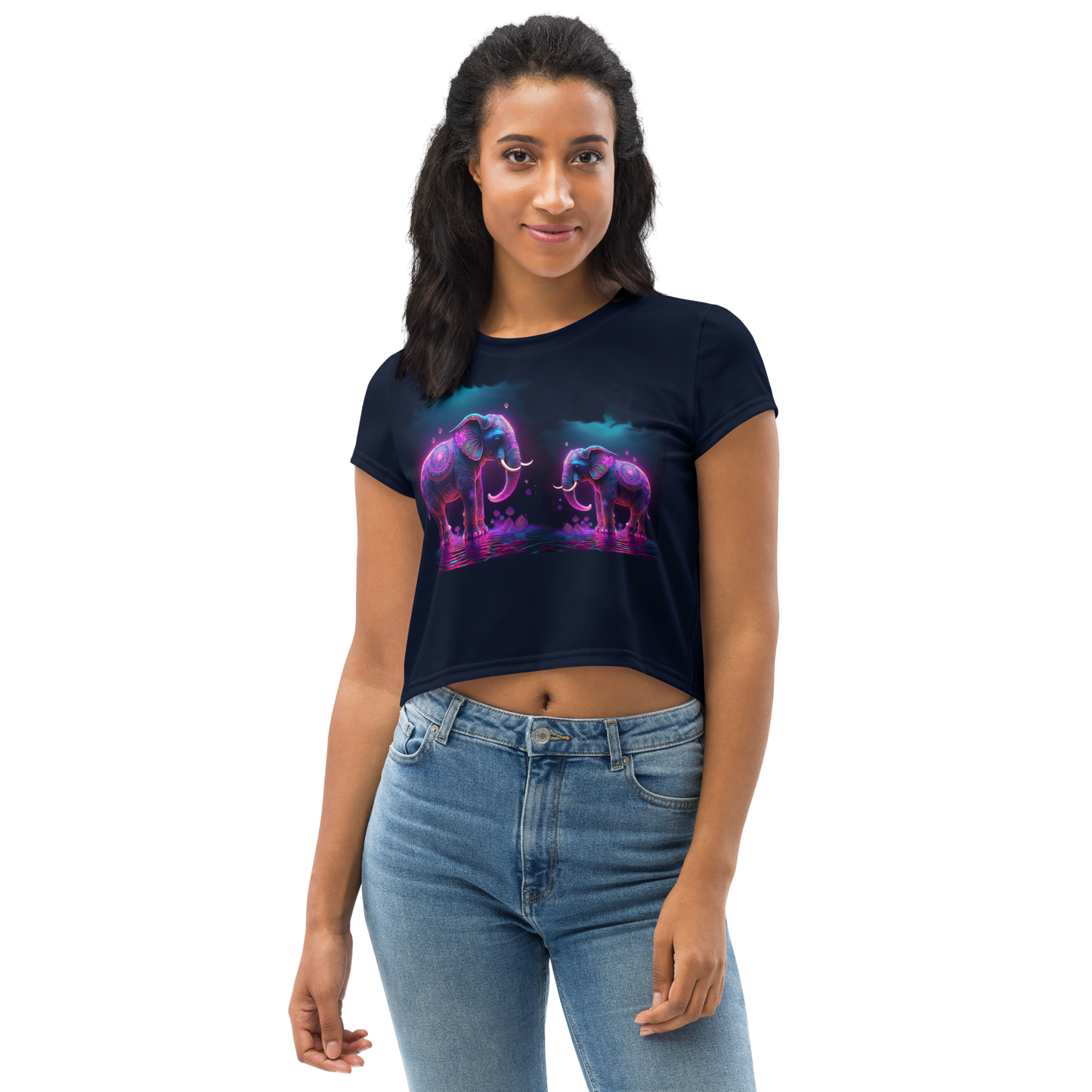 Mandala Elephant Crop Top