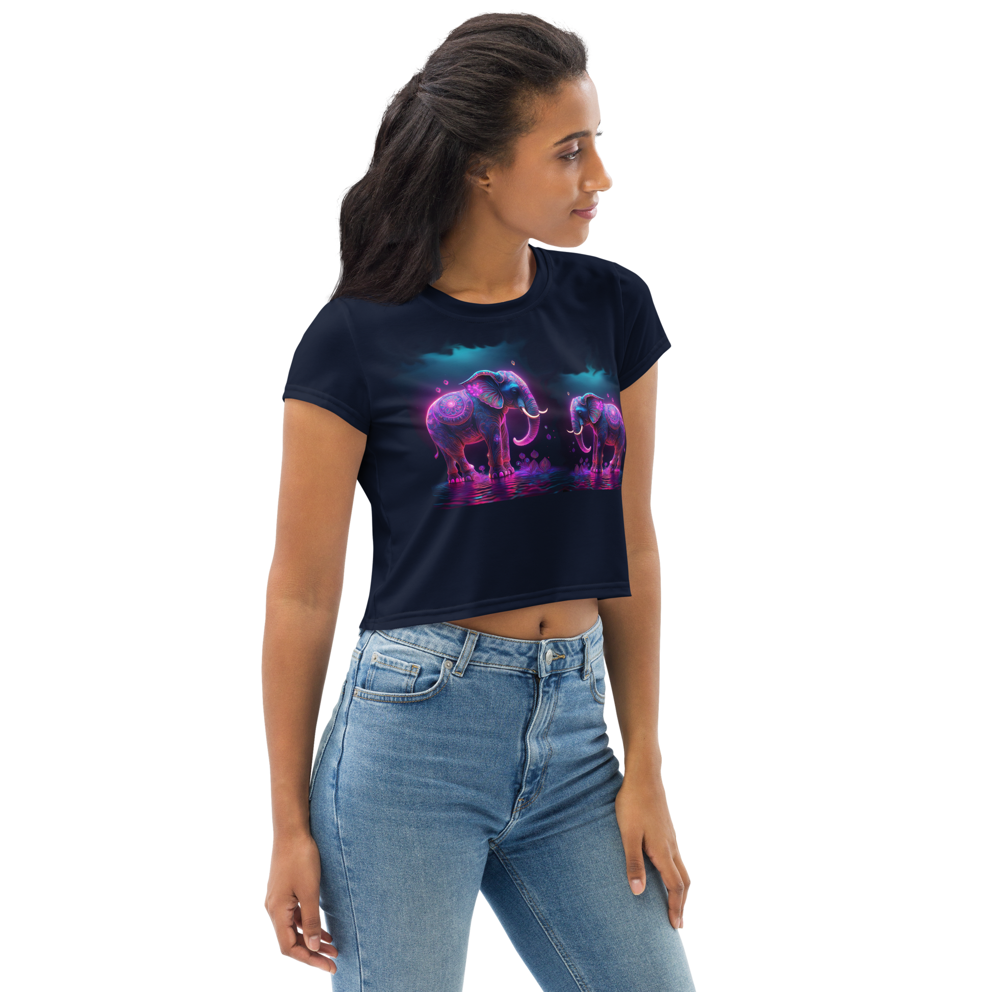 Mandala Elephant Crop Top