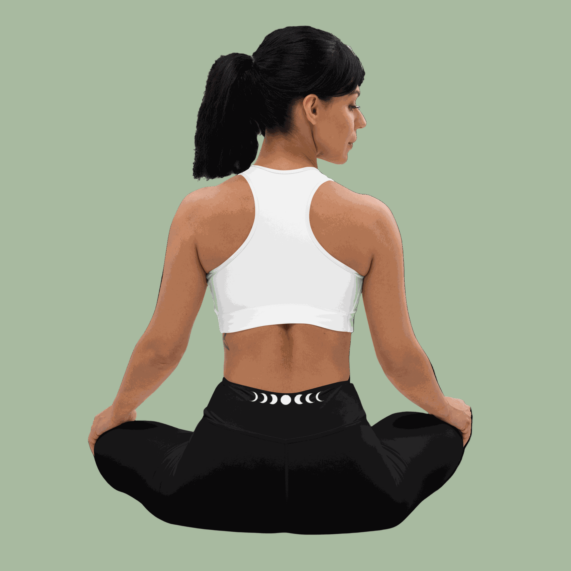 Moon Phase Yoga Pants styled for yoga and meditation
