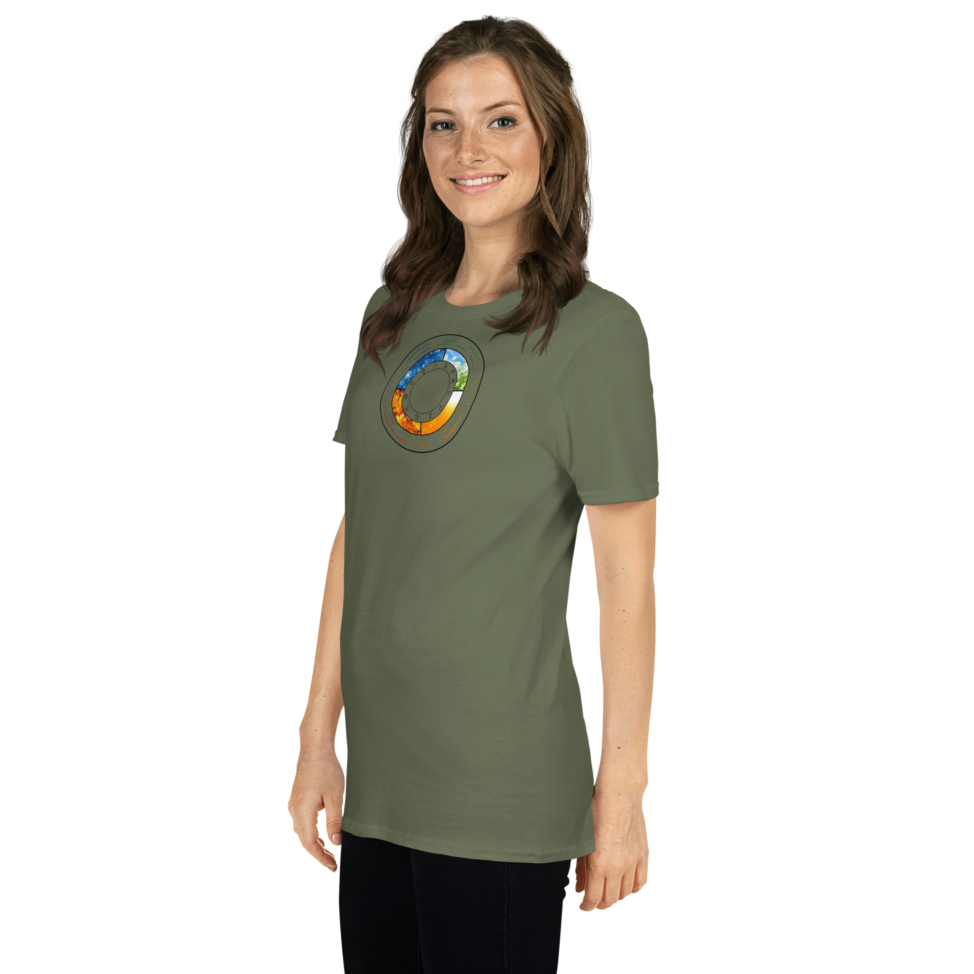 Wheel of the Year Shirt with sabbat wheel design