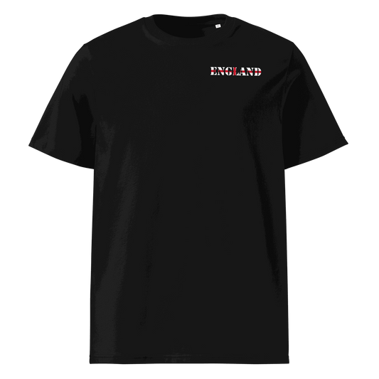 Unisex England Football Shirt in soft cotton with bold flag lettering