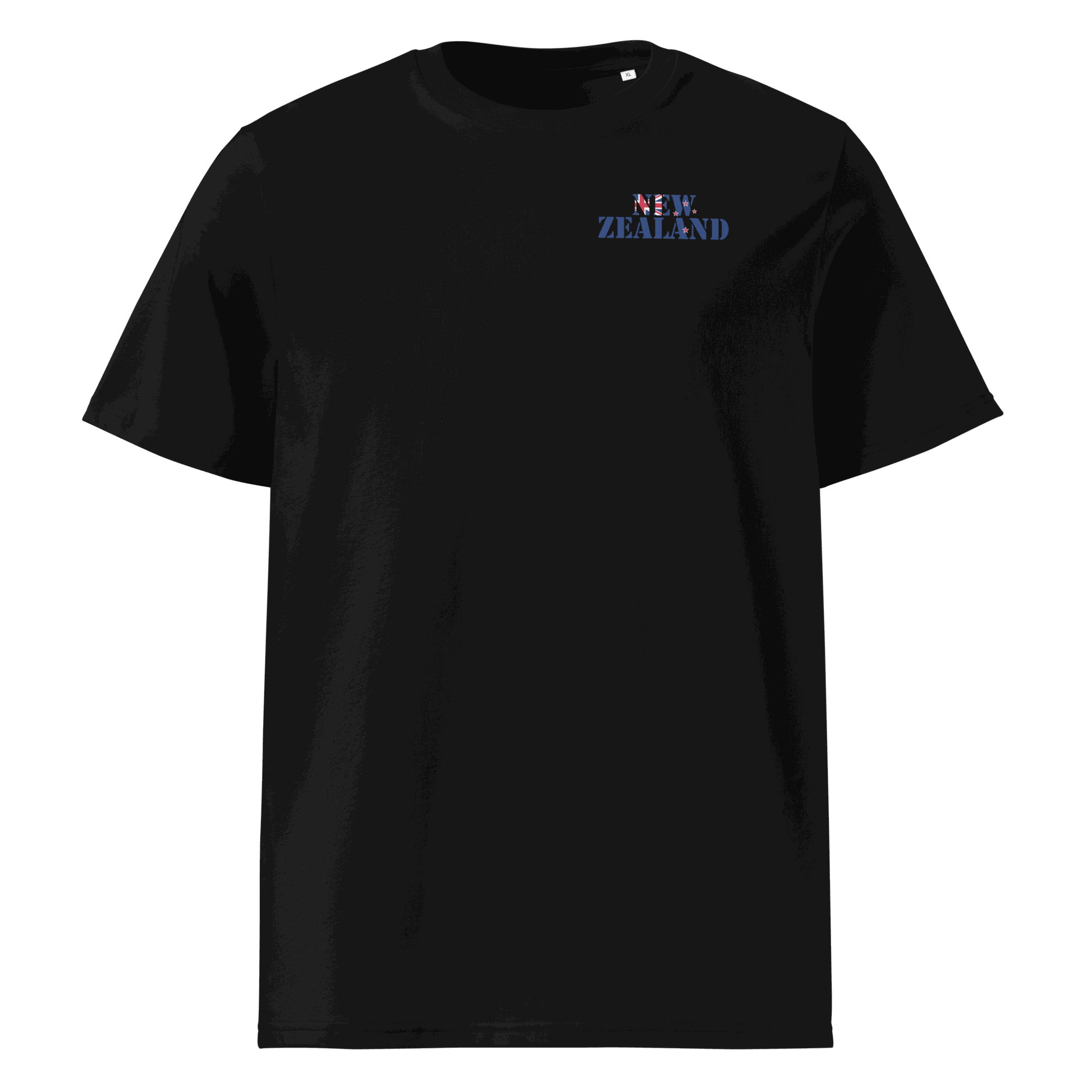 Unisex New Zealand Football Shirt in soft cotton with bold flag lettering