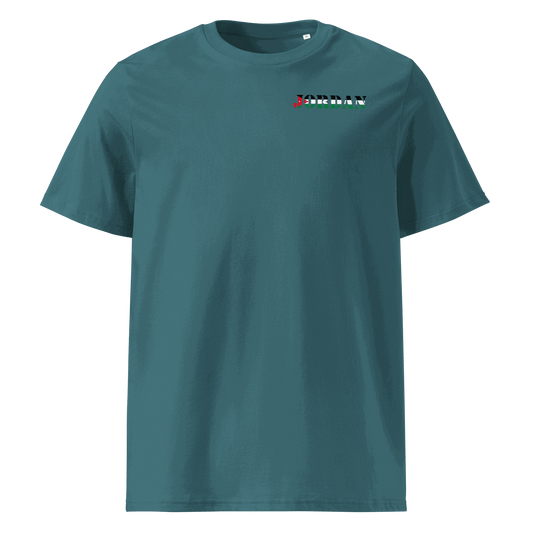 Unisex Jordan Futbol Shirt in soft cotton with bold flag lettering