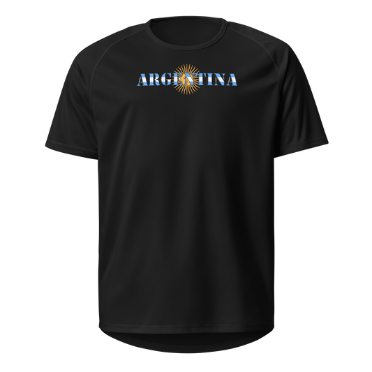 Argentina Play for Glory Shirt with bold lettering in sky blue and white