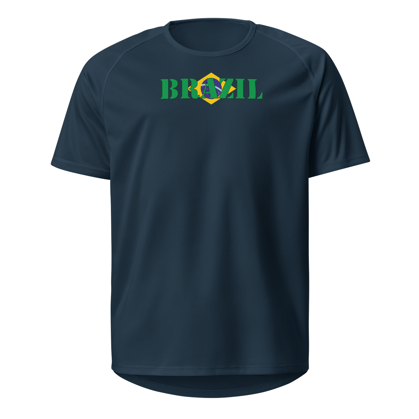 Brazil Play for Glory Shirt with bold lettering in green, yellow, and blue