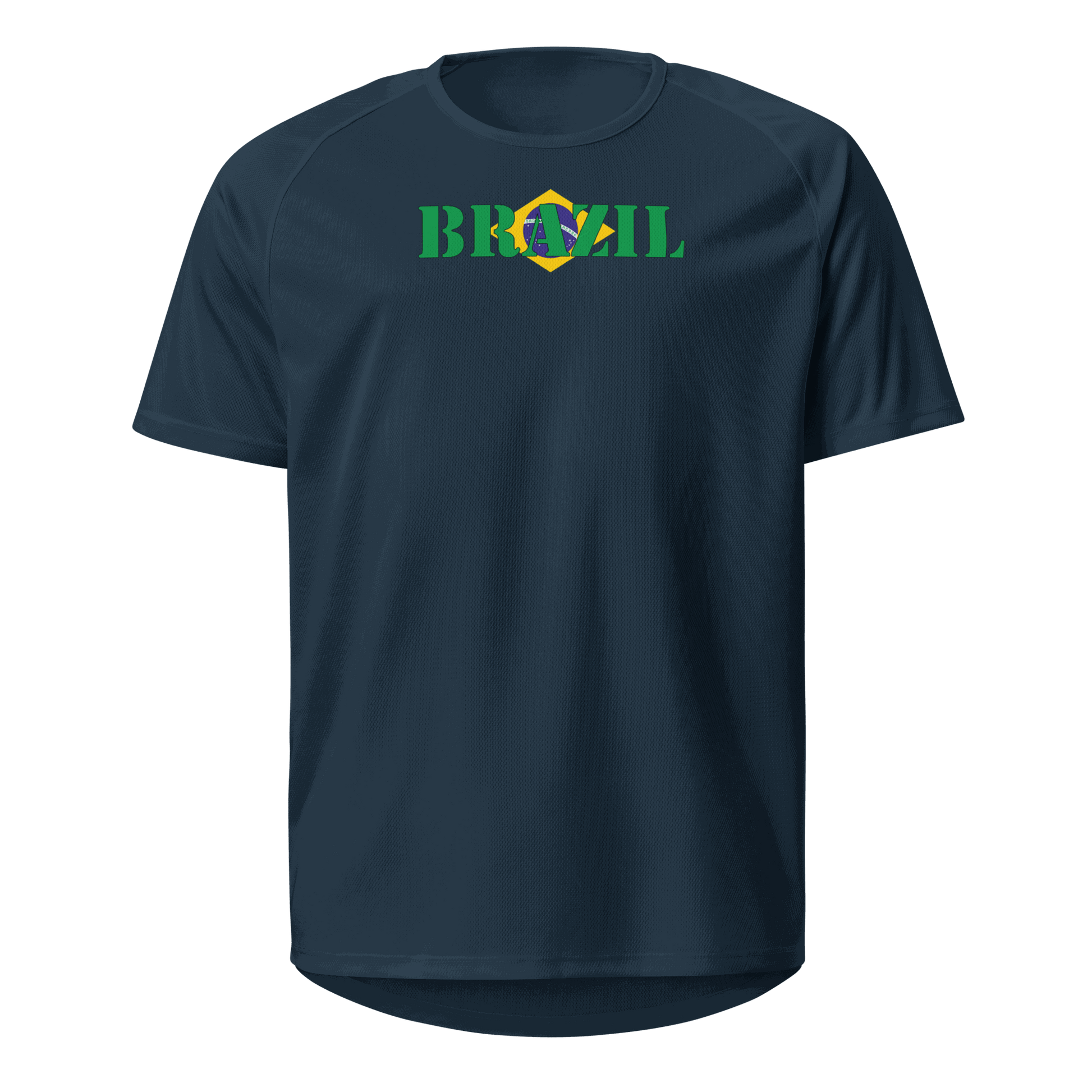 Brazil Play for Glory Shirt with bold lettering in green, yellow, and blue