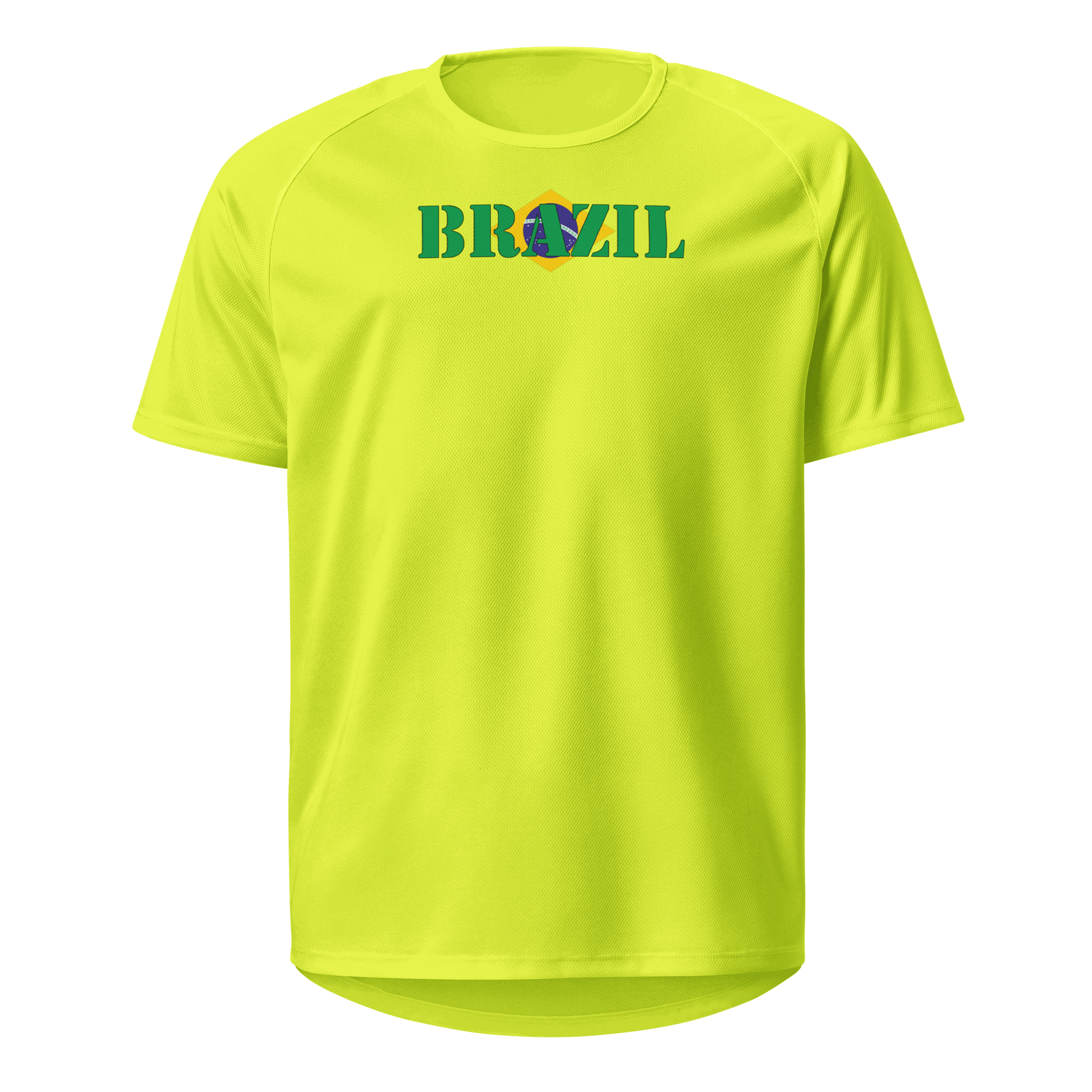 Brazil Play for Glory Shirt with bold lettering in green, yellow, and blue