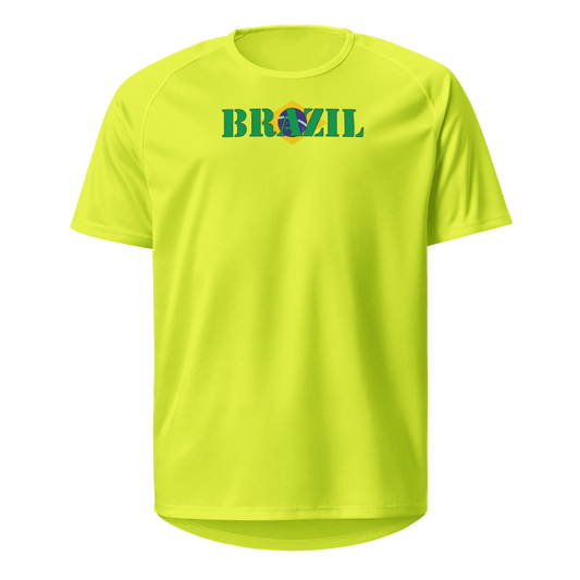 Brazil Play for Glory Shirt with bold lettering in green, yellow, and blue
