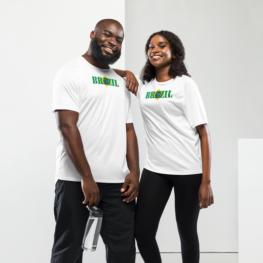 Brazil Play for Glory Shirt with bold lettering in green, yellow, and blue