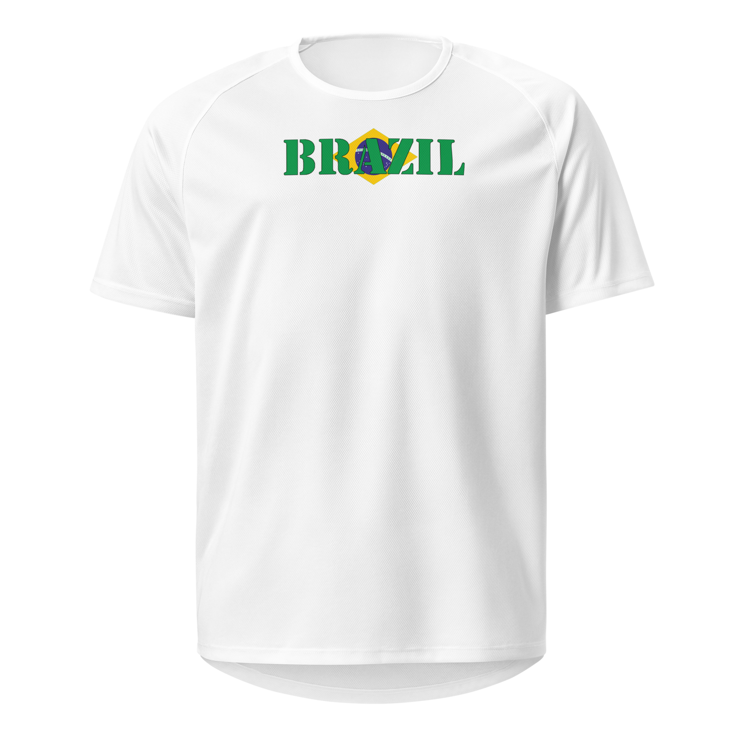 Brazil Play for Glory Shirt with bold lettering in green, yellow, and blue