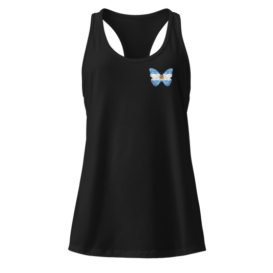 Argentine Flag Butterfly Tank Top with butterfly in Argentine flag design