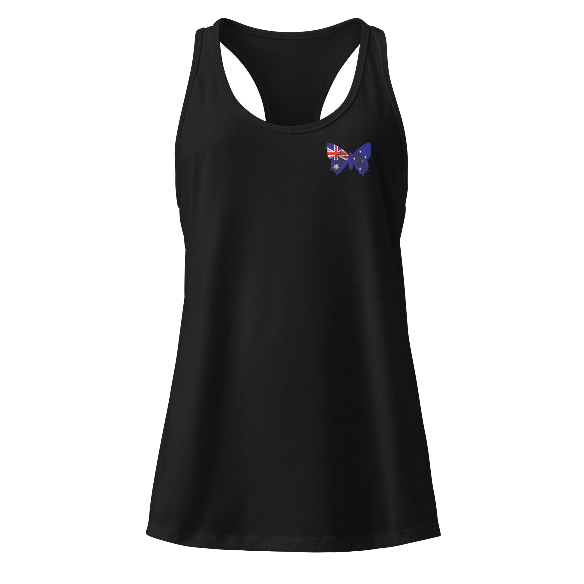 Australian Flag Butterfly Tank Top with butterfly in flag design