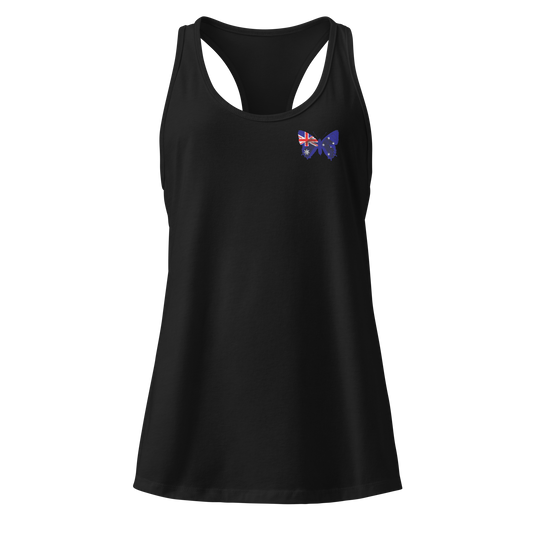 Australian Flag Butterfly Tank Top with butterfly in flag design