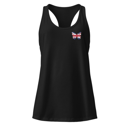 British Flag Butterfly Tank Top with butterfly in Union Jack design