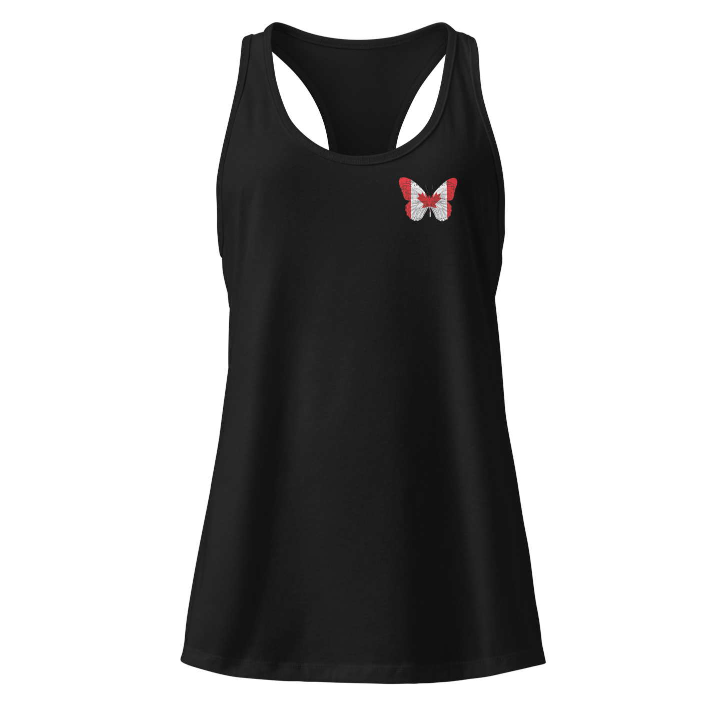 Canadian Flag Butterfly Tank Top with butterfly in maple leaf colours