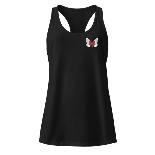 Japanese Flag Butterfly Tank Top with butterfly in red and white