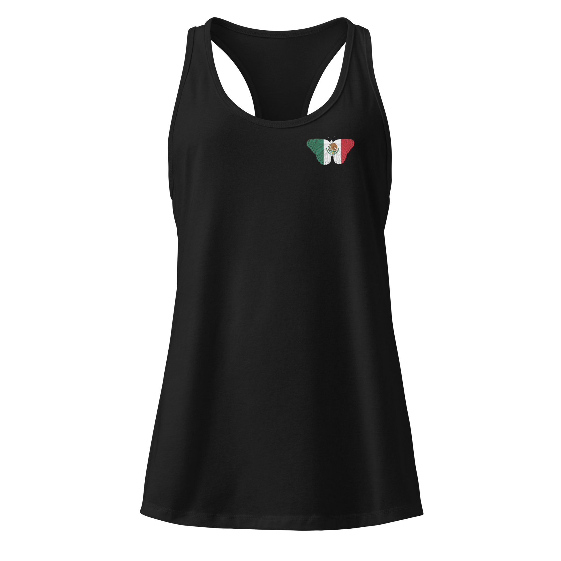 Mexican Flag Butterfly Tank Top with butterfly in Mexico’s flag colours